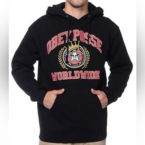 Obey Worldwide Vintage Black Hoodie Men’s Medium